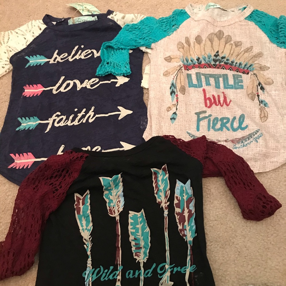 Southern Grace lace long sleeve shirts